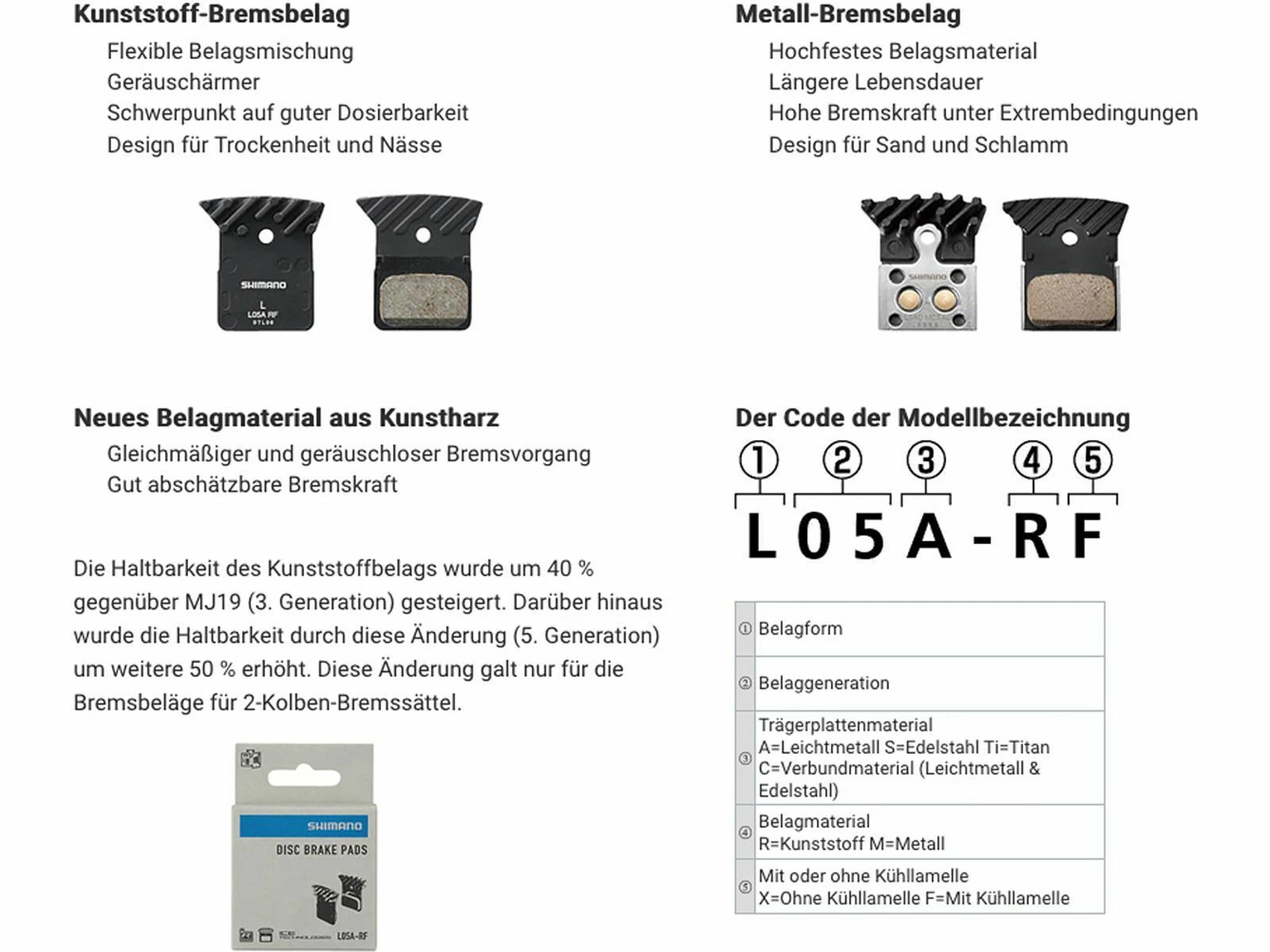 Shimano H03A-RF Kunstharz Scheibenbremsbelag Mit Kühllamellen 5 Shimano H03A-RF Kunstharz Scheibenbremsbelag Mit Kühllamellen – Bild 3